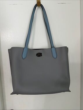 Coach willow dusty blue Tote Bag with Light Blue Straps